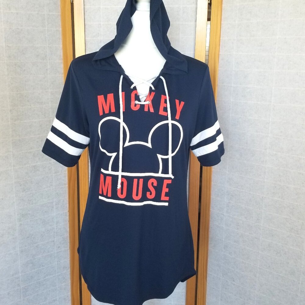 Teen Disney's Mickey Mouse Hooded Football Shirt Junior's Small